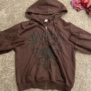 Brown h&m zip up